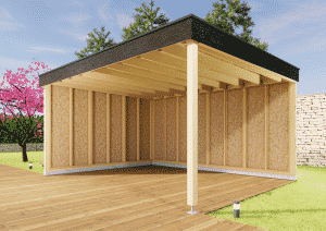 Pergola en bois toit plat 20m2