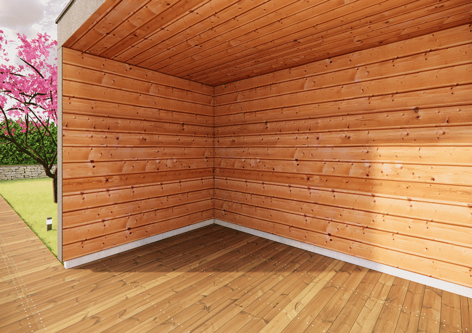 intérieur pergola toit plat en bois autoclave