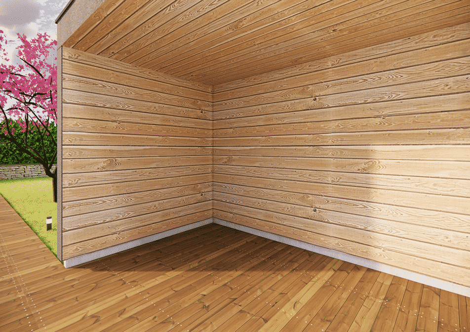 intérieur pergola en bois toit plat