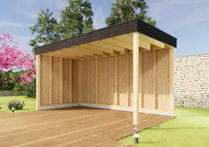 Pergola en bois toit plat 14m2