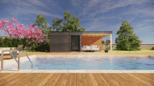 Poolhouse moderne en kit par Abris-Co Bois