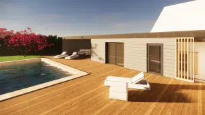 Vue avant extension toit plat
