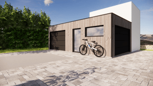 Garage en ossature bois en L