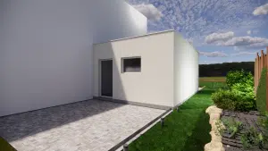 Garage moderne accolé 3D 1