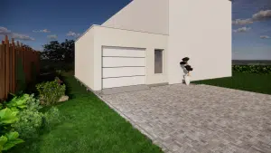 Garage moderne accolé 3D