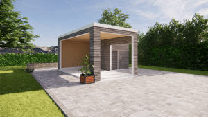 carport accolé 3D