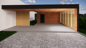 carport bois moderne 3D