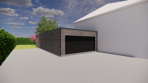 garage ossature bois 3D