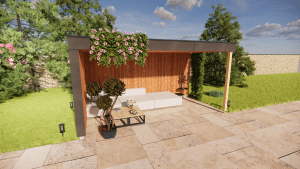 pergola en bois 3D 1