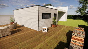 garage accolé rendu 3D 2