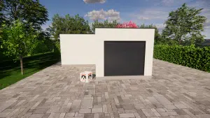 Garage en L rendu 3D 1
