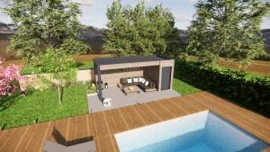 Poolhouse en kit rendu 3D 1