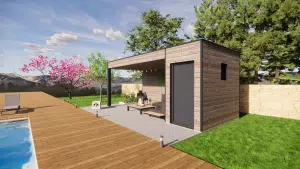 Poolhouse en kit rendu 3D 2