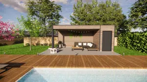 Poolhouse en kit rendu 3D