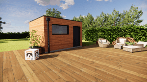 abri de jardin bois 3D