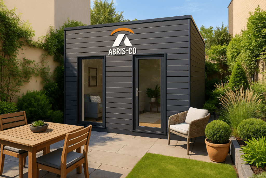 Comment diagnostiquer votre besoin pour un abri extérieur bois moderne adapté 2 Abri extérieur bois moderne toit plat en jardin urbain à Lyon avec bardage composite et grandes ouvertures
