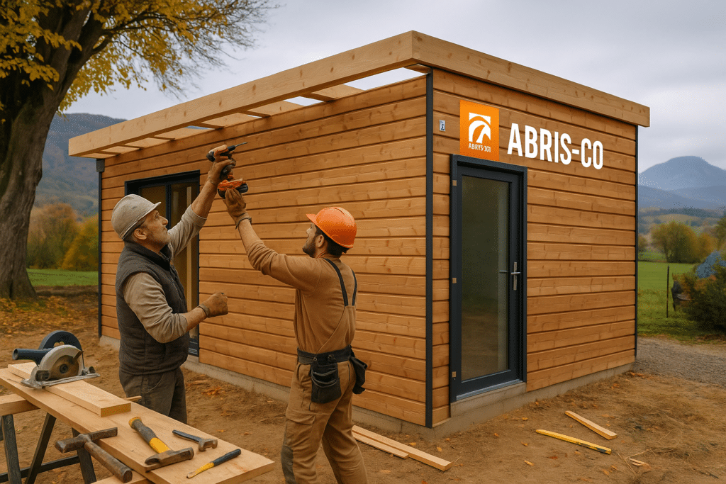 Tout ce qu’il faut savoir sur la construction bois en Franche-Comté 1 Pose de ossature bois pour studio de jardin en Franche-Comté sur chantier