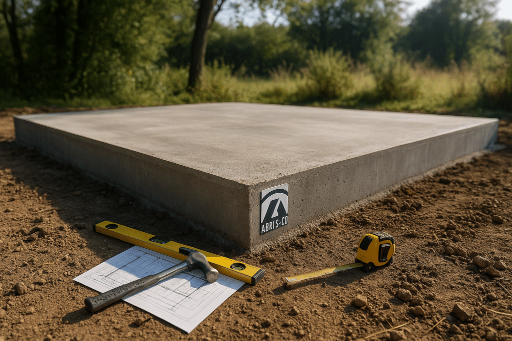 Checklist essentielle 1 Fondations béton prêtes pour construction d’une chambre indépendante bois dans un jardin
