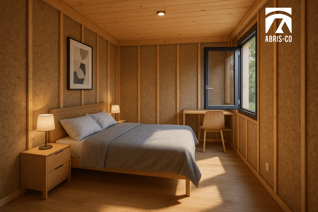 Checklist essentielle 2 Intérieur aménagé d’une chambre indépendante jardin en ossature bois avec lumière naturelle