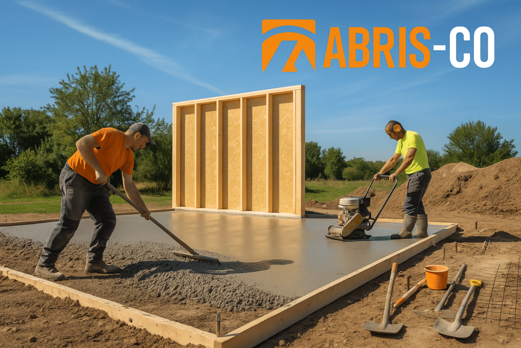 Évitez ces étapes oubliées pour réussir votre studio de jardin en bois 1 Fondations et dalle béton en cours pour un studio de jardin en bois