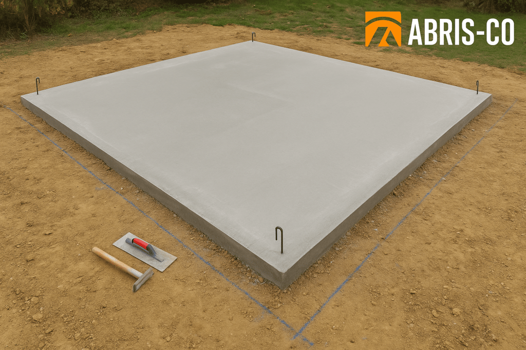 Dalle béton prête pour la construction d’un garage bois