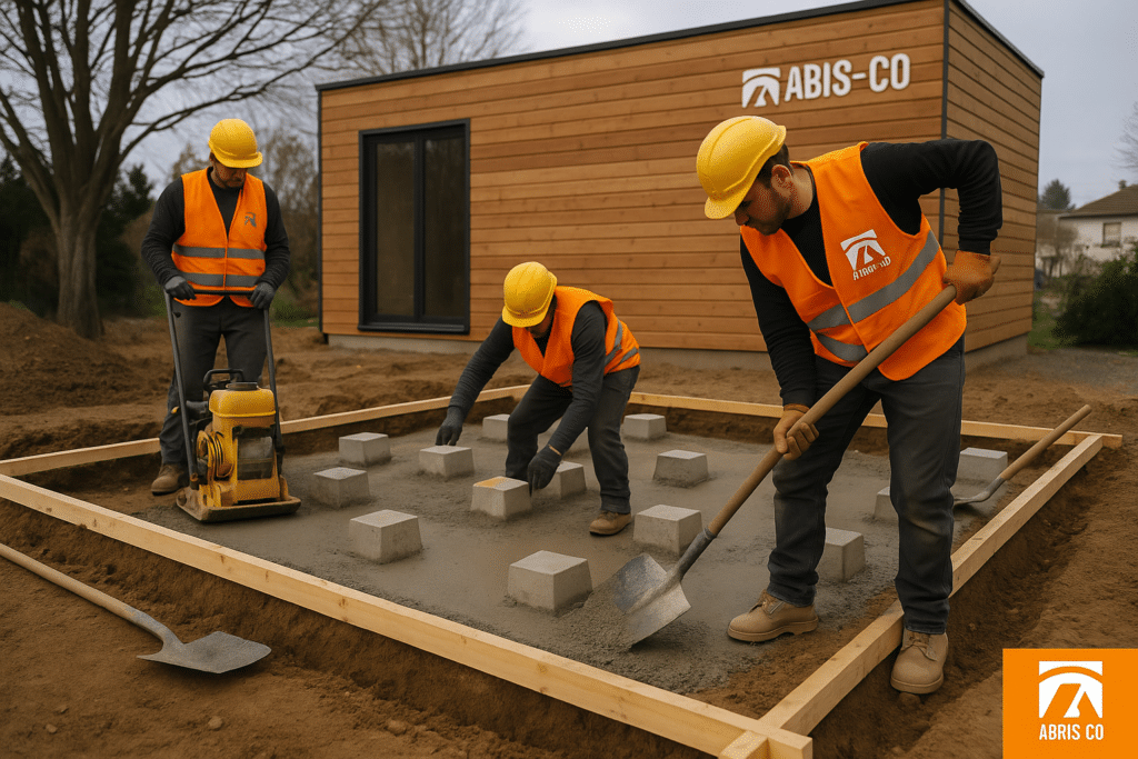 Tout ce qu’il faut savoir pour réussir votre kit studio de jardin en ossature bois 1 Pose des fondations pour un kit studio de jardin ossature bois