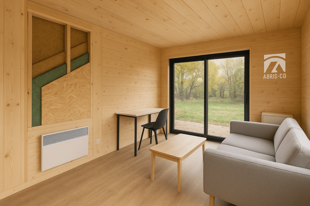 Tout ce qu’il faut savoir pour réussir votre kit studio de jardin en ossature bois 2 Intérieur moderne et lumineux d’un studio de jardin en kit ossature bois avec isolation