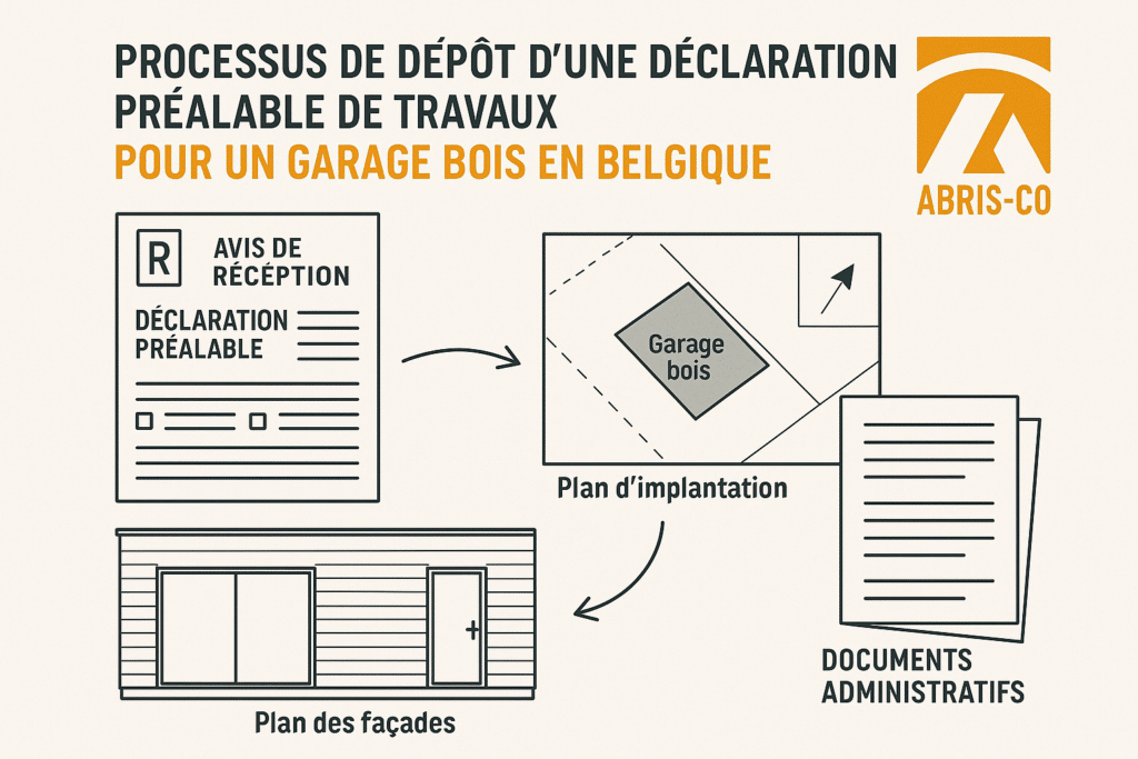 Formulaire et plans pour déclaration préalable garage bois en Belgique