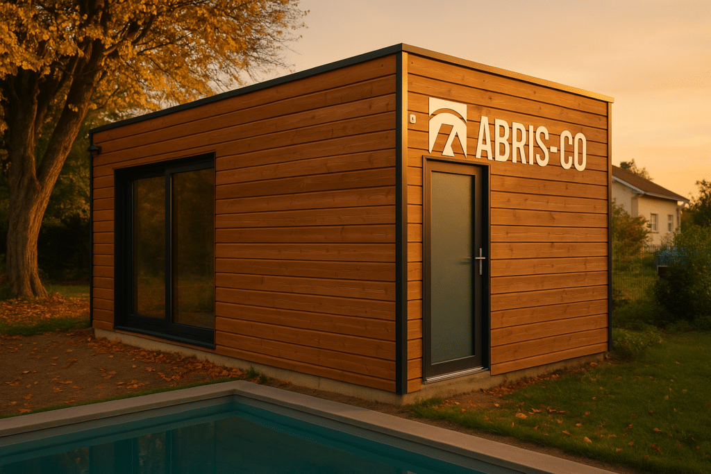 Diagnostic : réussir sa construction bois entre Jura et Belgique 2 Pool house bois implanté en Belgique avec finition extérieure en bardage naturel