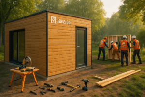 Accueil 11 Comparatif visuel entre autoconstruction bois par un particulier et chantier professionnel de construction ossature bois