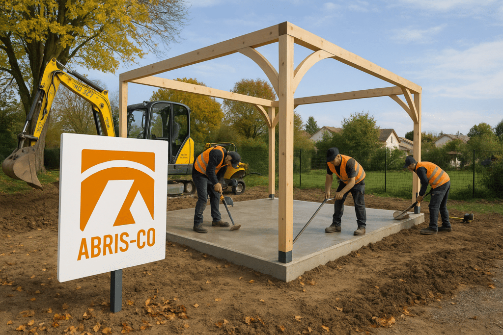 Préparation terrain et terrassement avant la pose d'un carport bois en Belgique
