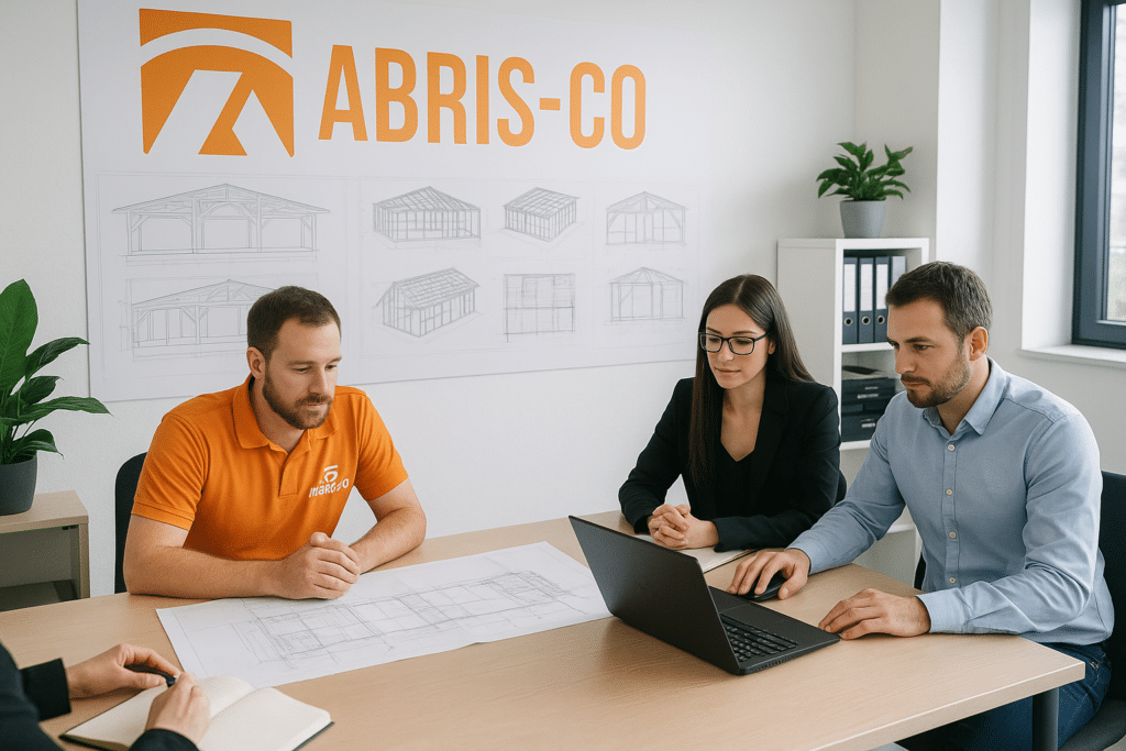 Bureau d’études Abris-Co analysant plans pour fabrication kit ossature bois