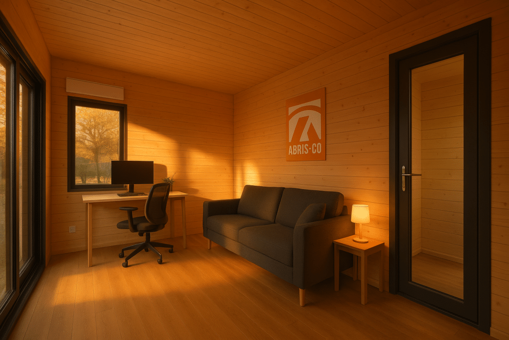 Checklist complète pour réussir votre studio de jardin dans le Jura 2 Intérieur aménagé et isolé d’un studio de jardin bois dans le Jura
