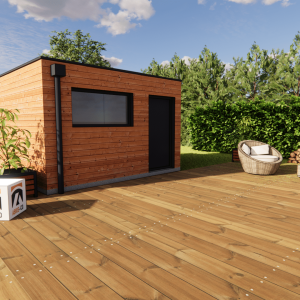 abri de jardin bois 20m2